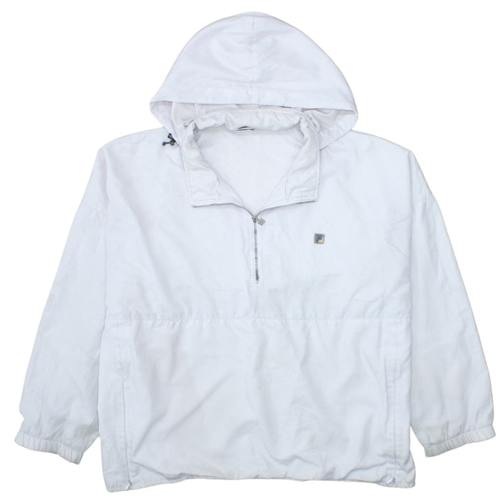 Fila Women’s White Hooded Anorak Jacket Size 14 Lightweight Zip