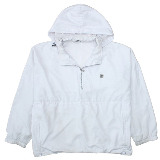 Fila Women’s White Hooded Anorak Jacket Size 14 Lightweight Zip