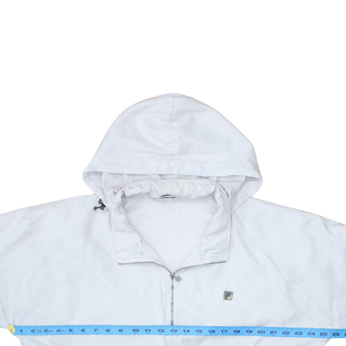 Fila Women’s White Hooded Anorak Jacket Size 14 Lightweight Zip