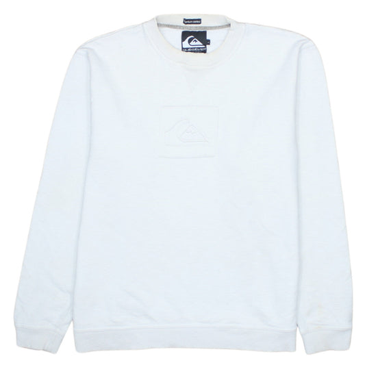 Quiksilver Men's White Crew Neck Pullover Sweatshirt Size L