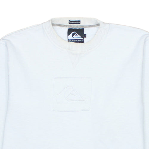 Quiksilver Men's White Crew Neck Pullover Sweatshirt Size L
