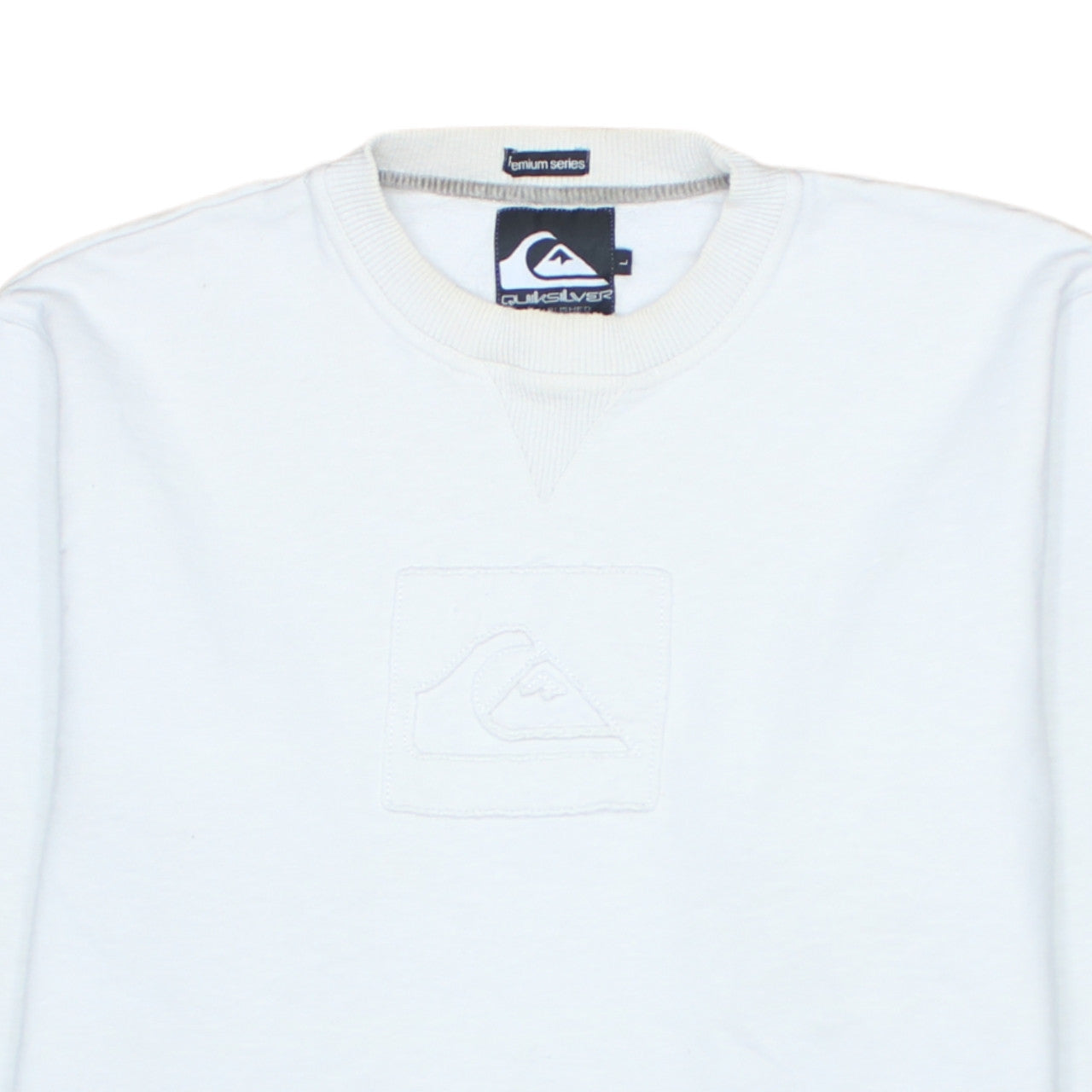 Quiksilver Men's White Crew Neck Pullover Sweatshirt Size L