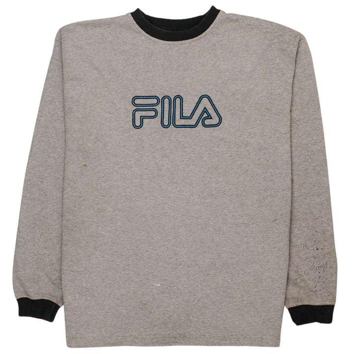 Fila Men's Grey 2XL Pullover Crew Neck Logo Sweatshirt