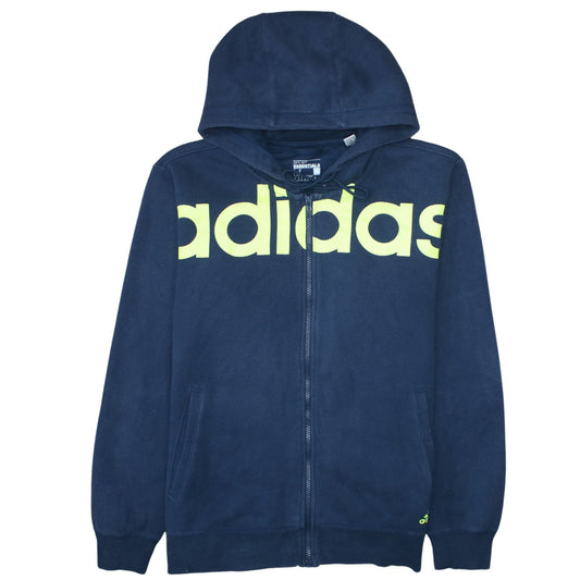 Adidas Men Blue Full Zip Hoodie Size M Sport Essentials