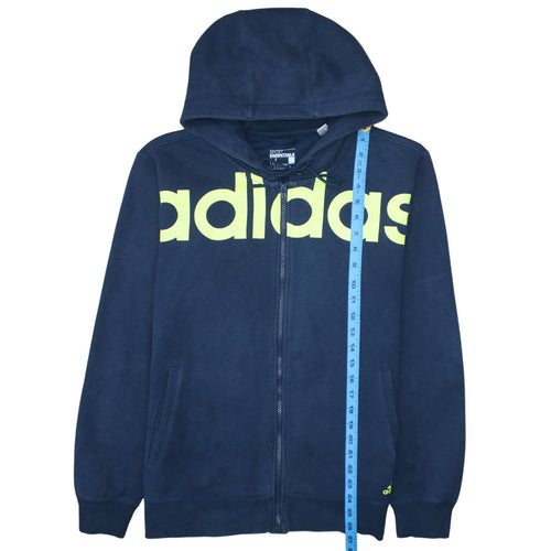 Adidas Men Blue Full Zip Hoodie Size M Sport Essentials