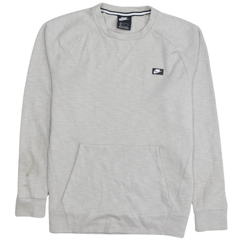 Nike Men Grey Crew Neck Pullover Sweatshirt Medium