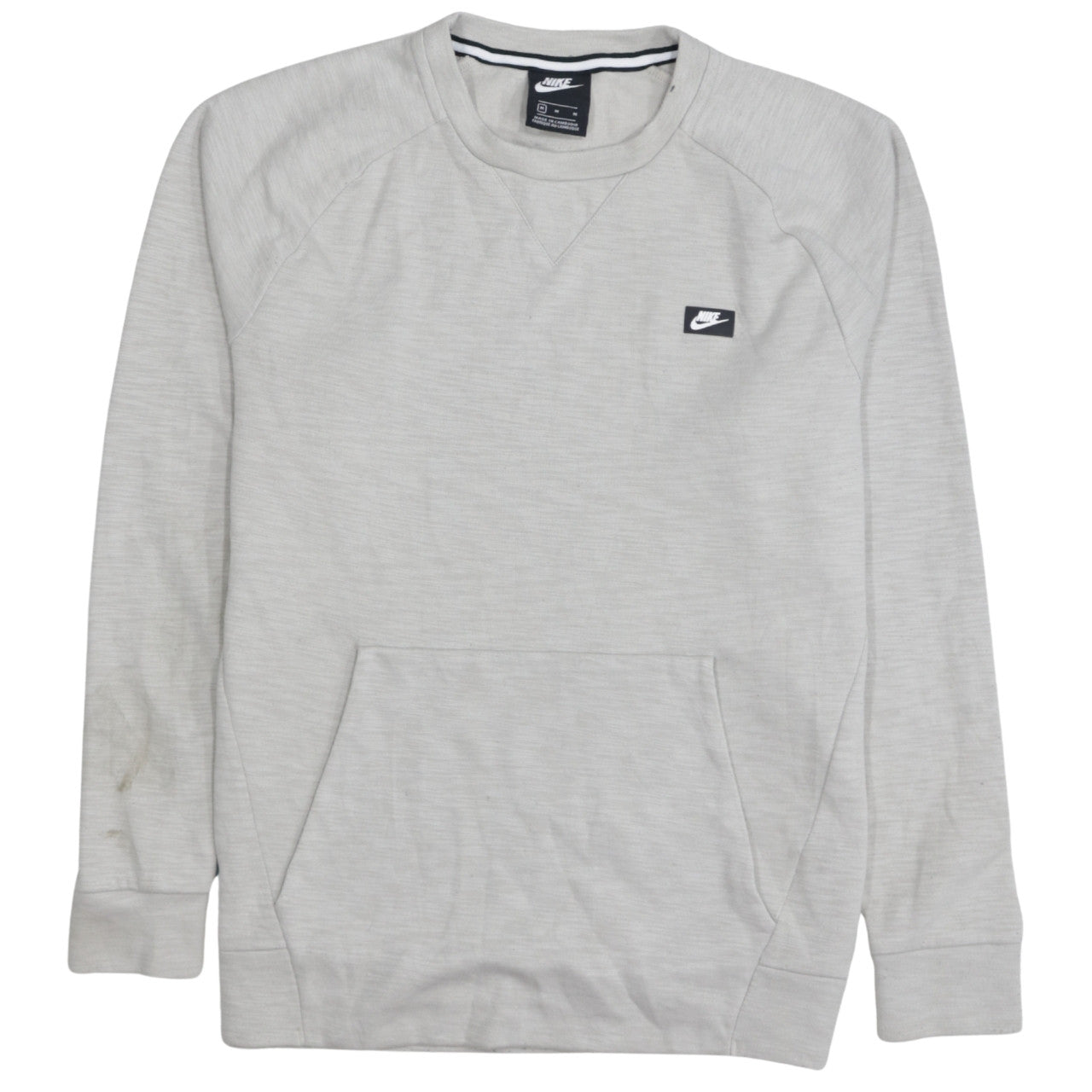 Nike Men Grey Crew Neck Pullover Sweatshirt Medium