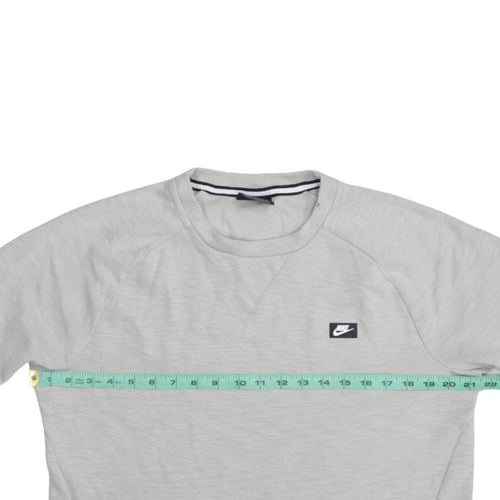 Nike Men Grey Crew Neck Pullover Sweatshirt Medium