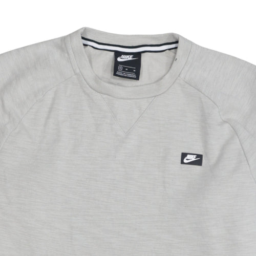 Nike Men Grey Crew Neck Pullover Sweatshirt Medium