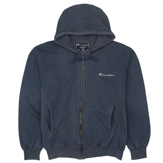 Champion Women's Navy Full Zip Hoodie Medium Cotton Blend