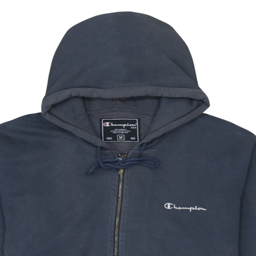 Champion Women's Navy Full Zip Hoodie Medium Cotton Blend