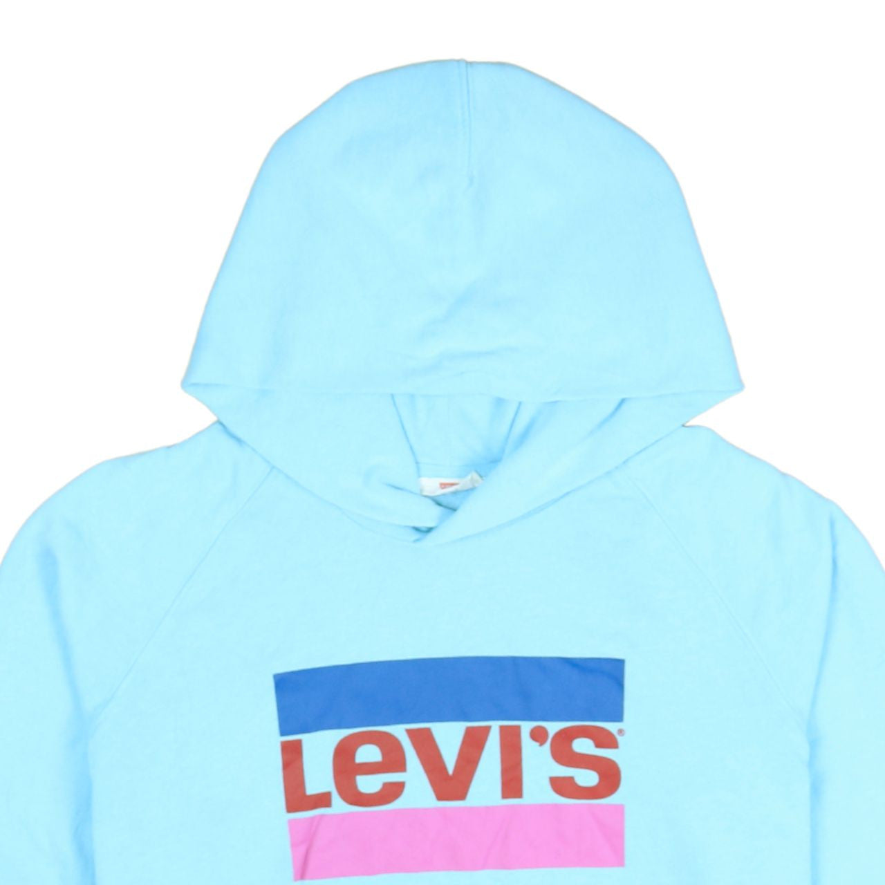 Levi's Womens Blue XS Pullover Hoodie Logo Print Casual Sweatshirt