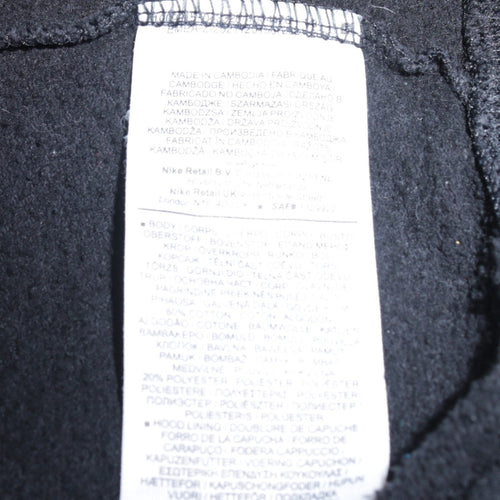Nike Men's Black Pullover Hoodie S Regular Fit Fleece Sportswear