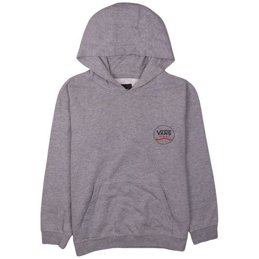 Vans Womens Grey Pullover Hoodie Large Logo Print Casual Sweatshirt