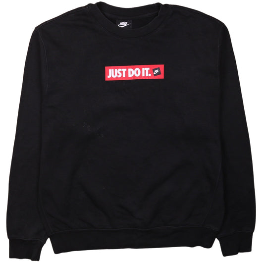 Nike Men’s Black Pullover Sweatshirt M Just Do It Graphic Print