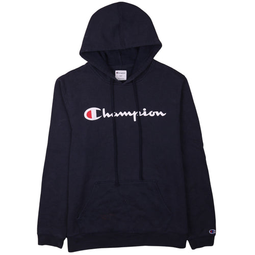 Champion Men's Blue Pullover Hoodie M Logo Fleece Sportswear