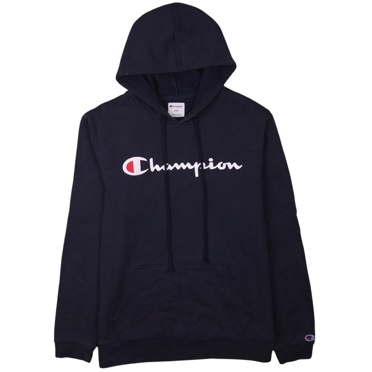 Champion Men's Blue Pullover Hoodie M Logo Fleece Sportswear