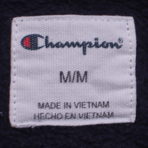 Champion Men's Blue Pullover Hoodie M Logo Fleece Sportswear