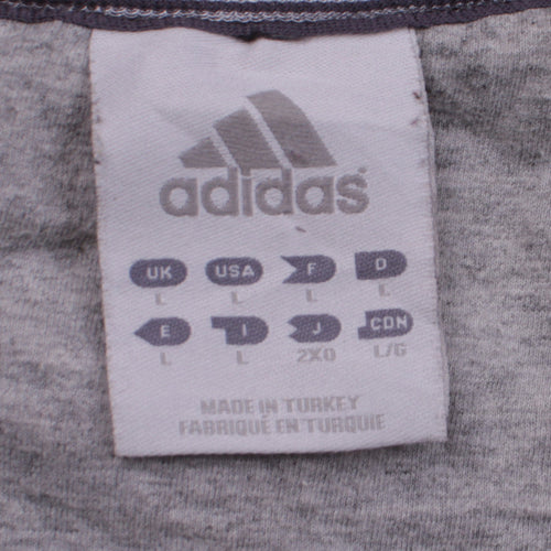 Adidas Men's Black Crew Neck Pullover Sweatshirt L Cotton Blend