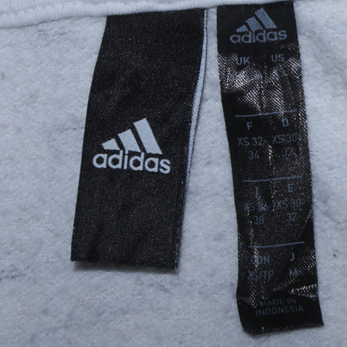 Adidas Womens Beige Pullover Hoodie XS Logo Graphic Sweatshirt