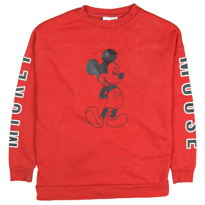 Disney Women Red Mickey Mouse Pullover Sweatshirt Size S
