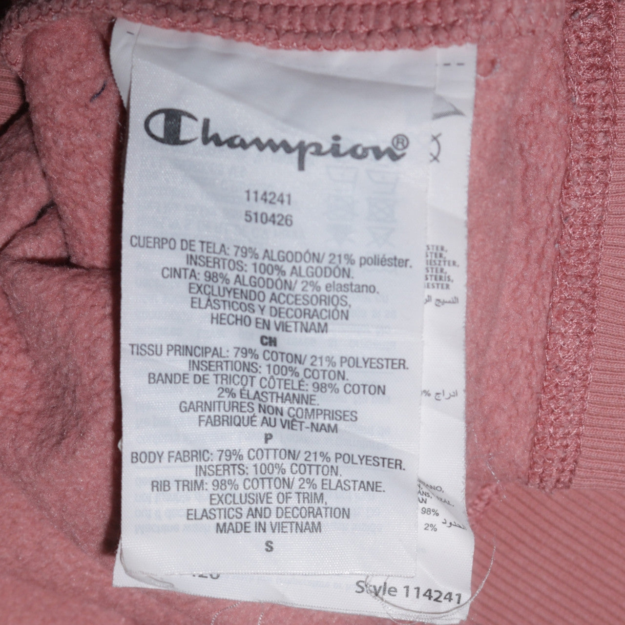 Champion Women’s Pink Pullover Hoodie Small Cotton Blend