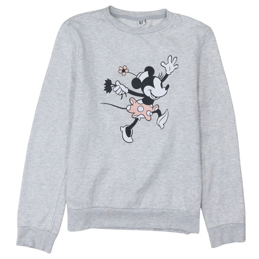 Primark Women Grey Minnie Mouse Sweatshirt XS Crew Neck Pullover
