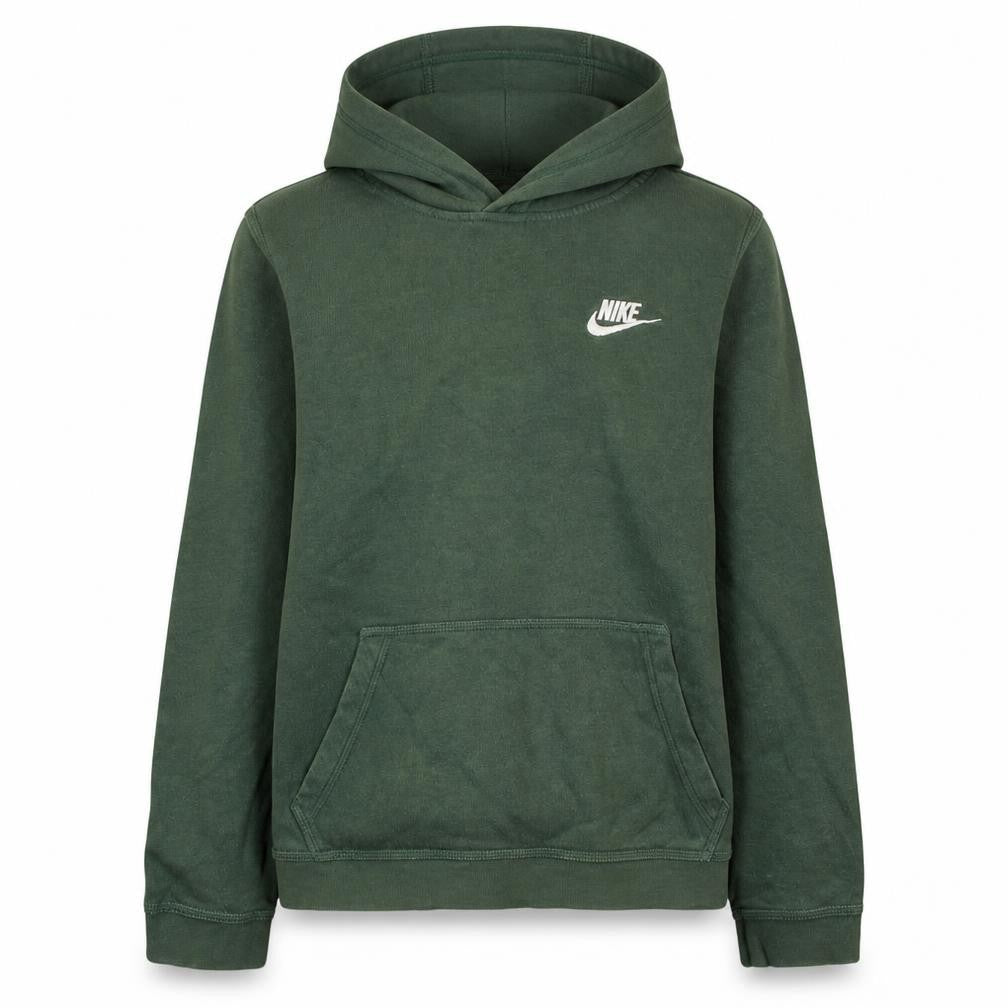 Front view of Nike boys’ green pullover fleece hoodie l 147-158cm regular fit