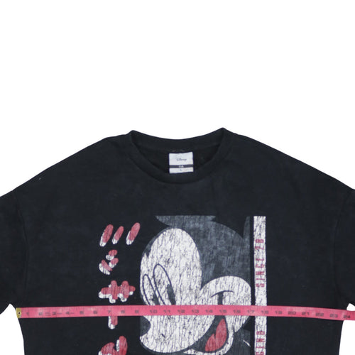 Disney C&A Women Black L Pullover Sweatshirt Mickey Mouse Print