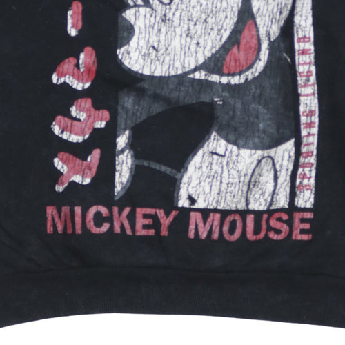 Disney C&A Women Black L Pullover Sweatshirt Mickey Mouse Print