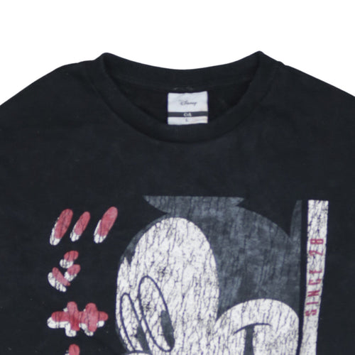 Disney C&A Women Black L Pullover Sweatshirt Mickey Mouse Print