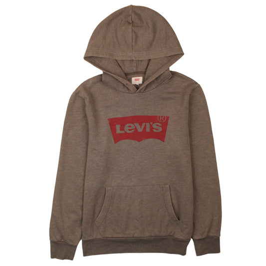 Levi's Men's Brown Pullover Hoodie Medium Logo Graphic Sweatshirt
