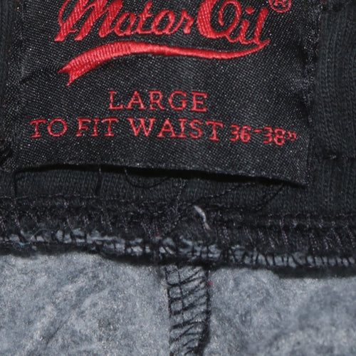 Motor Oil Mens Black Large 36-38in Athletic Drawstring Shorts