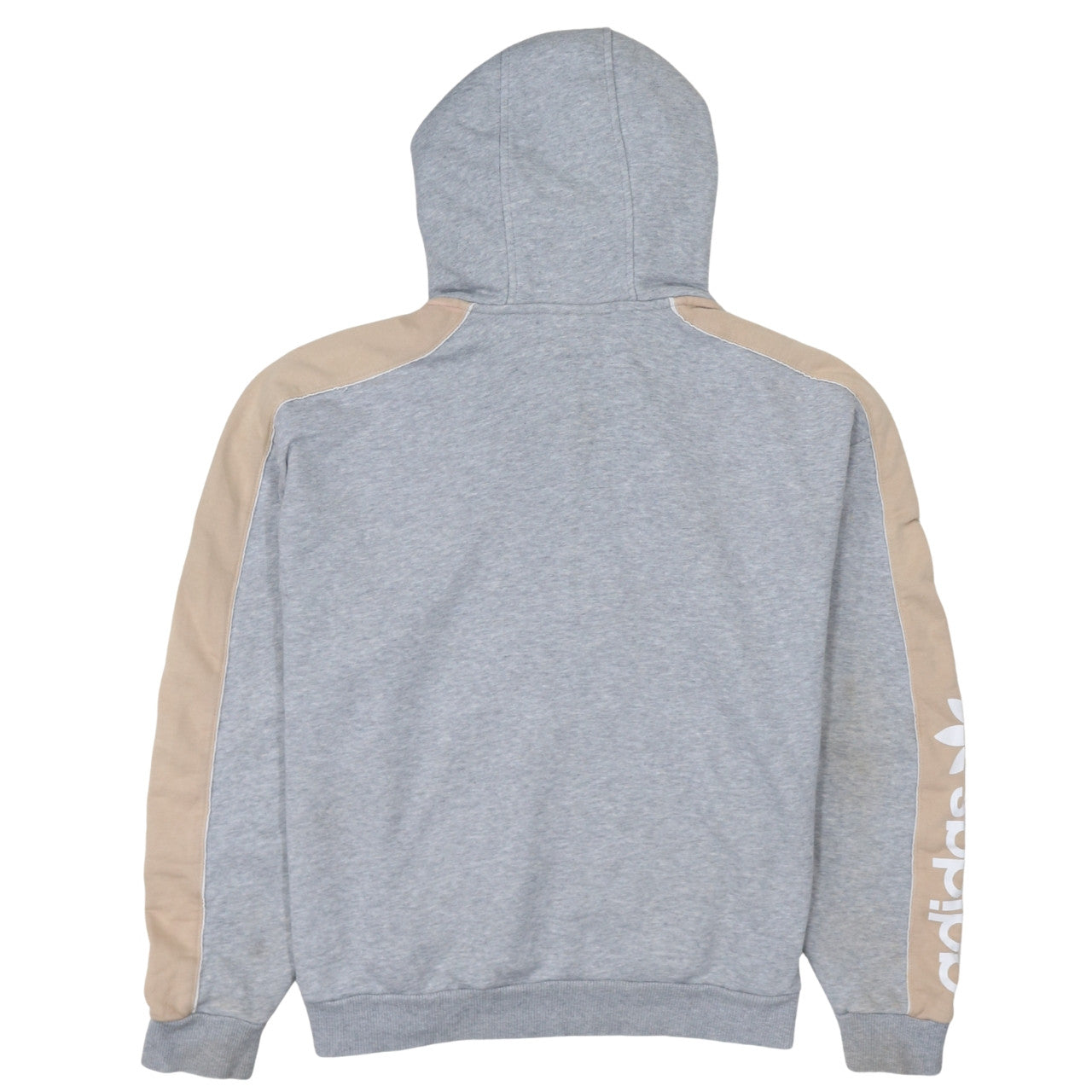 Adidas Women’s Grey Beige 1/4 Zip Hooded Sweatshirt Size 14