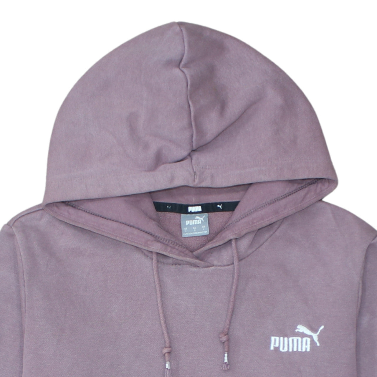 Puma Women Mauve Pullover Hoodie L Cotton Blend Casual Wear