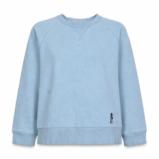 Front view of Reebok Women's Blue Crew Neck Pullover Sweatshirt, size S