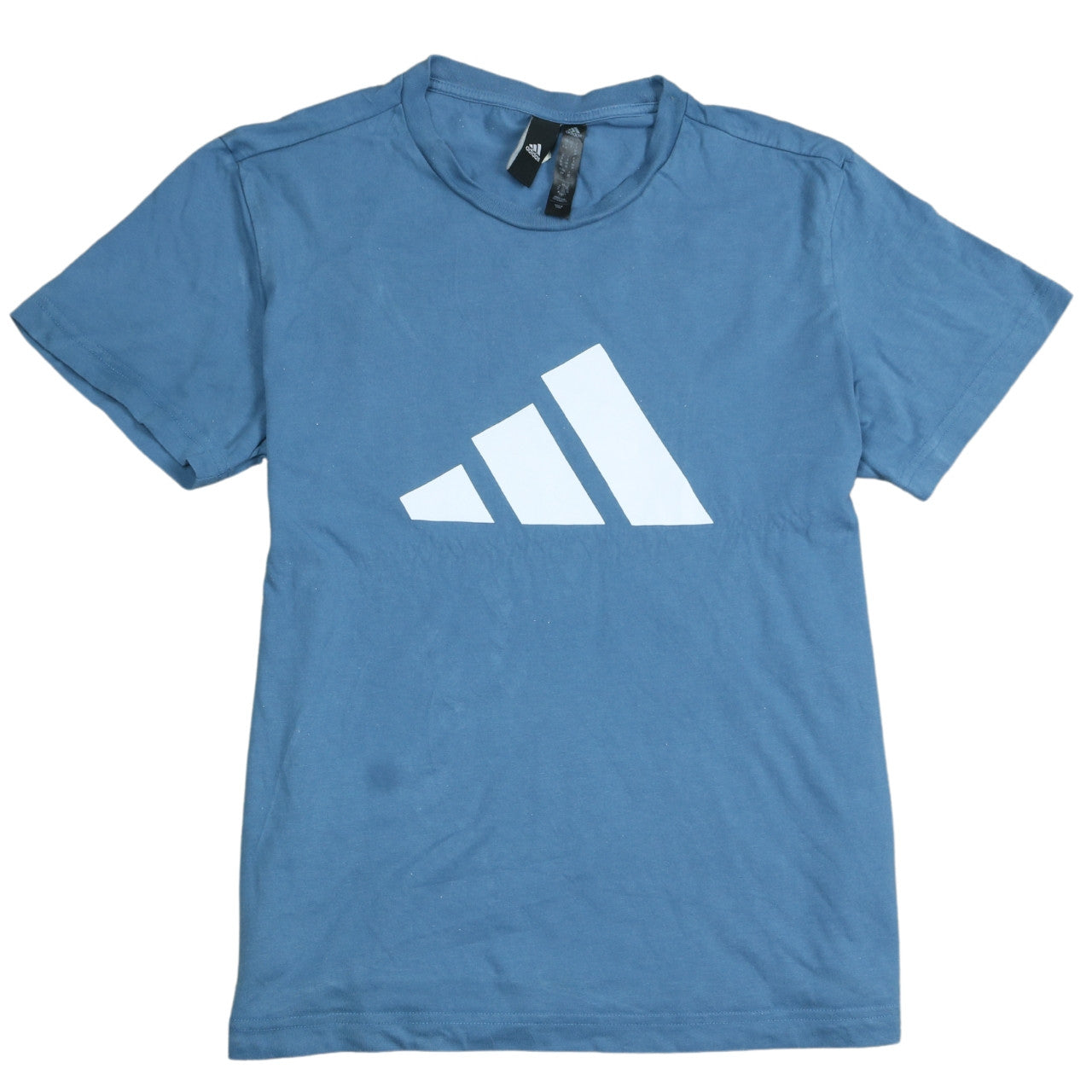 Adidas Women Blue Cotton Short Sleeve Basic T-Shirt Size S