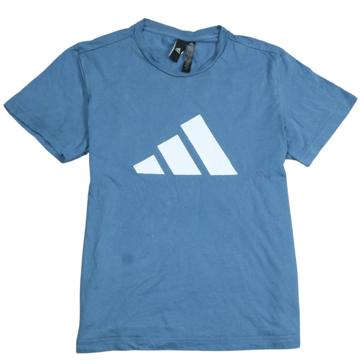 Adidas Women Blue Cotton Short Sleeve Basic T-Shirt Size S