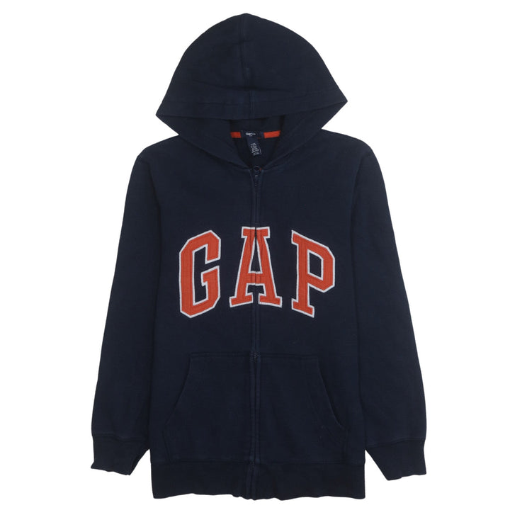 GAP Boys Blue Full Zip Hoodie Logo Sweatshirt Age 13-14 Years