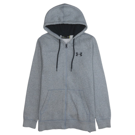 Under Armour Men's Grey Full Zip Hoodie Size M Relaxed Fit Fleece