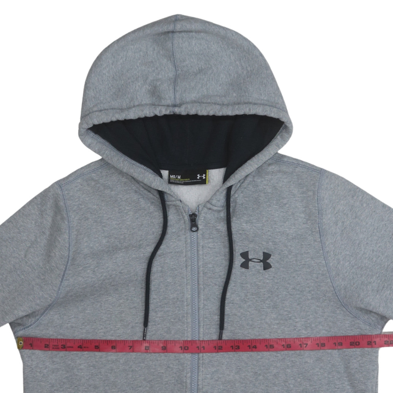 Under Armour Men's Grey Full Zip Hoodie Size M Relaxed Fit Fleece