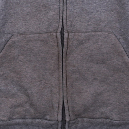 Puma Mens Grey Full Zip Hoodie M Regular Graphic Fleece Sweatshirt