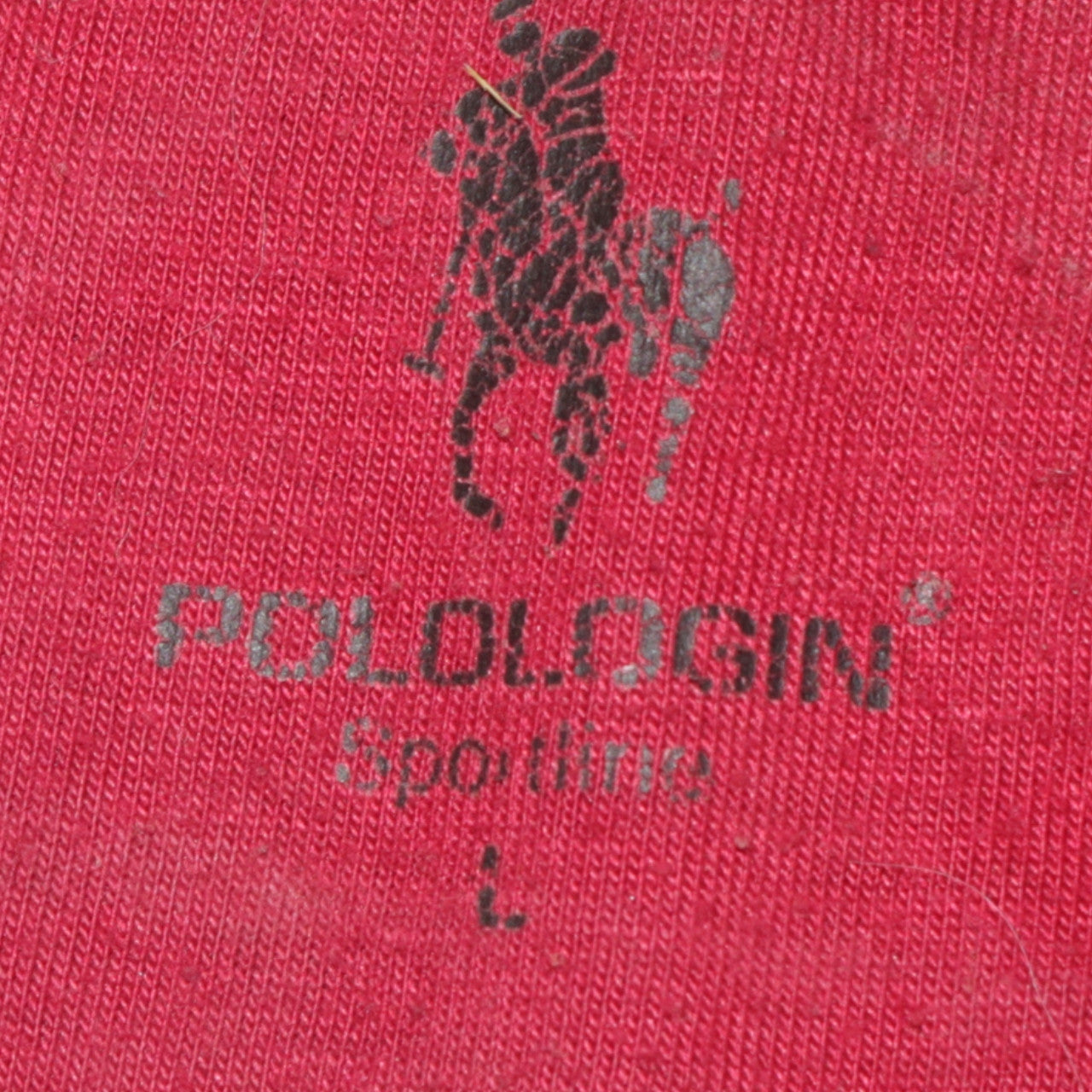 POLOLOGIN Men's Black Red Striped Cotton Polo Shirt Size L
