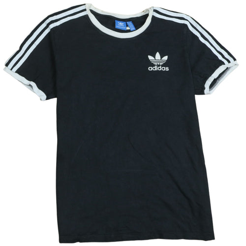 adidas Womens Black Ringer T-Shirt Size 8 Classic Sports Tee