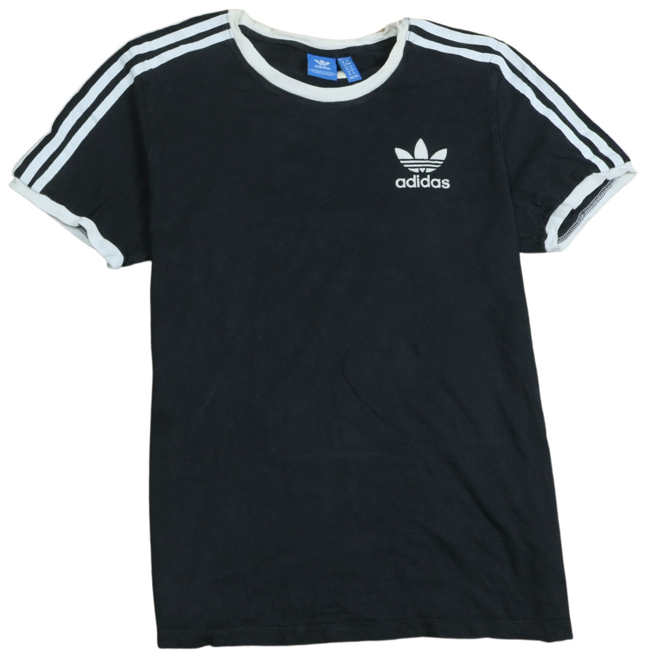 adidas Womens Black Ringer T-Shirt Size 8 Classic Sports Tee