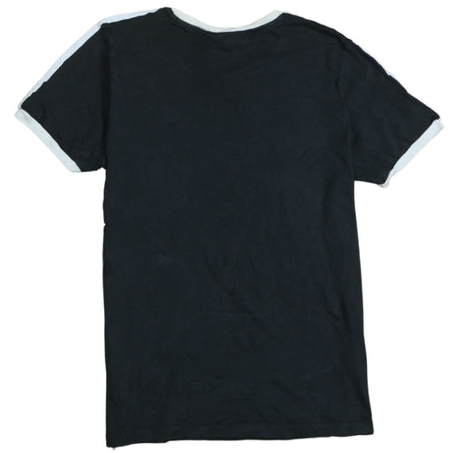adidas Womens Black Ringer T-Shirt Size 8 Classic Sports Tee