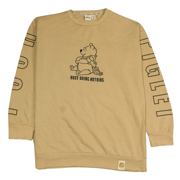 Disney Women Beige Winnie the Pooh Pullover Sweatshirt M