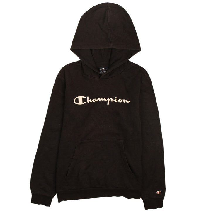 Champion Boys Black 2XL Pullover Hoodie with Logo Print