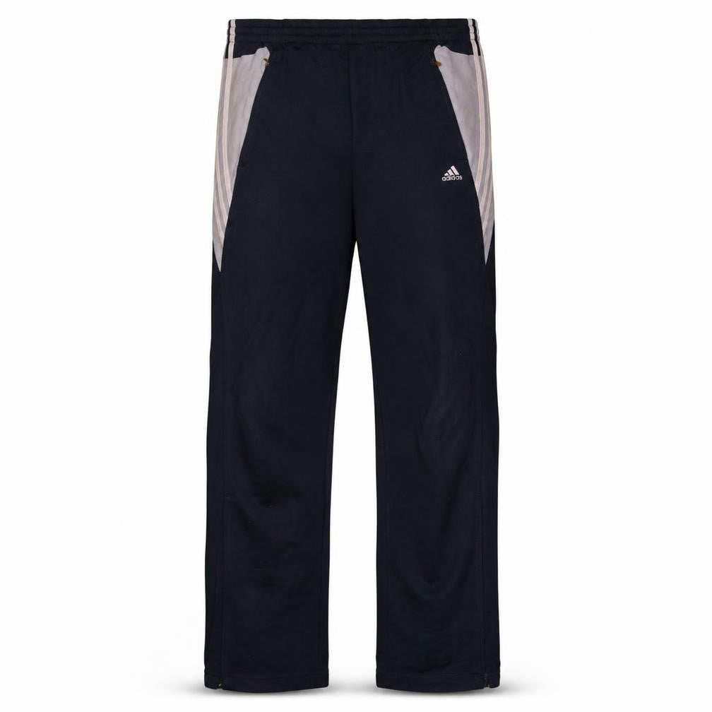 Front view of Adidas Men's Black Track Pants M Elastic Waist Zip Pockets