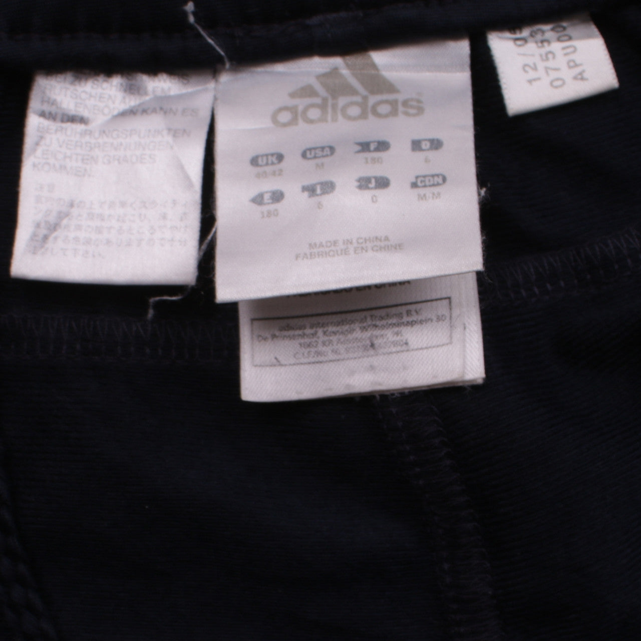 Adidas Men's Black Track Pants M Elastic Waist Zip Pockets